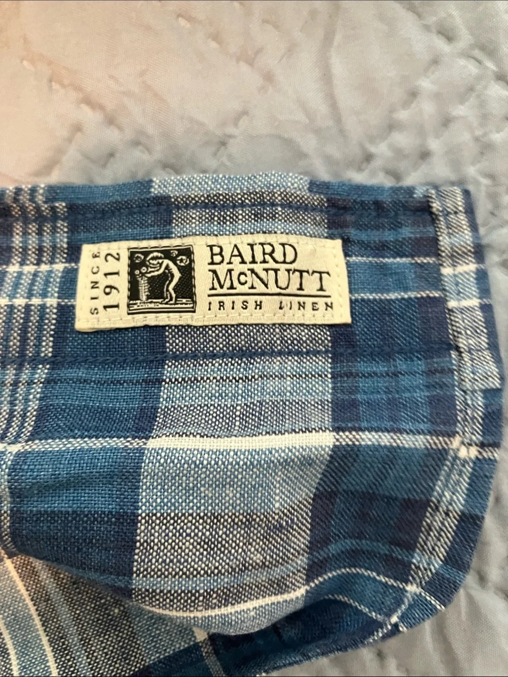 Brooks Brothers Blue Plaid Madison Linen Button-Down Shirt